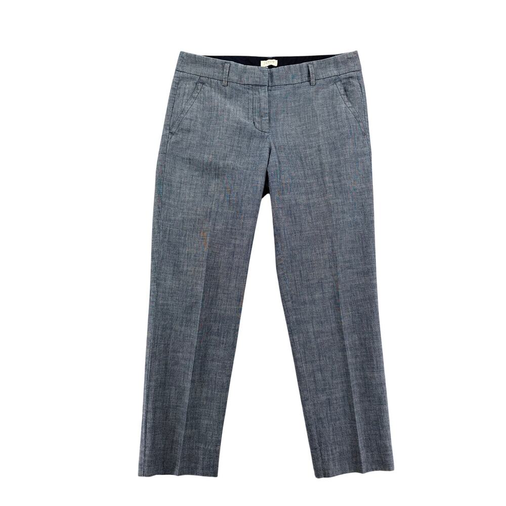 J.Crew Blue Cropped Chino Pants Ankle Straight Leg Work Casual Size 4